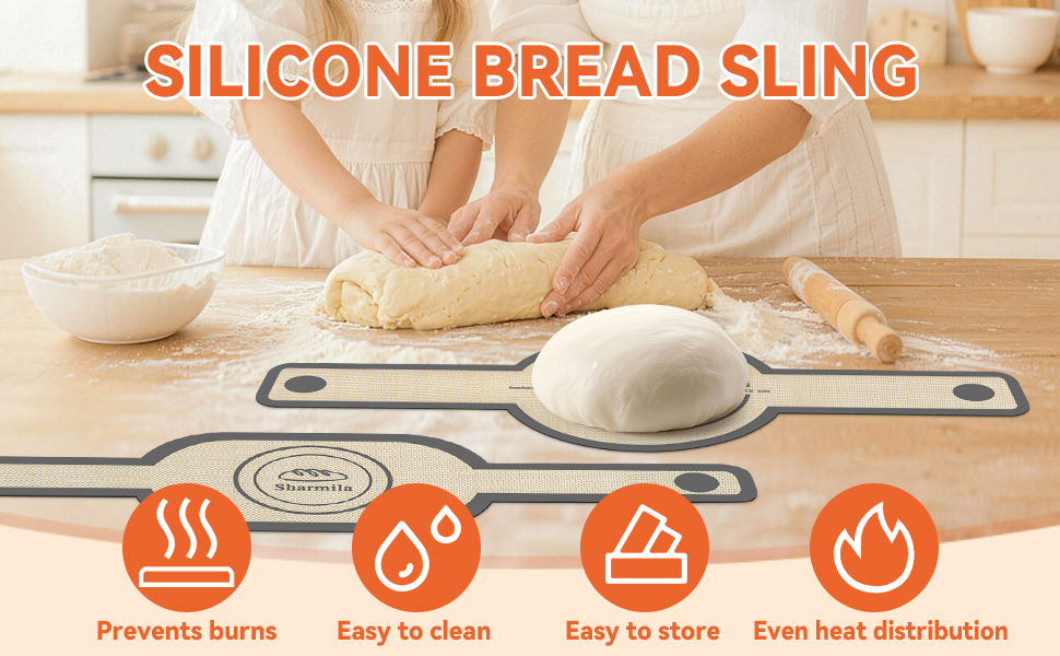 4-in-1 silicone bread sling: prevents burns, easy to clean, compact storage, even heat distribution