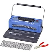 TIANSE Spiral Coil Binding Machine, Manual Book Maker Punch Binder with Electric Coil Inserter, D...