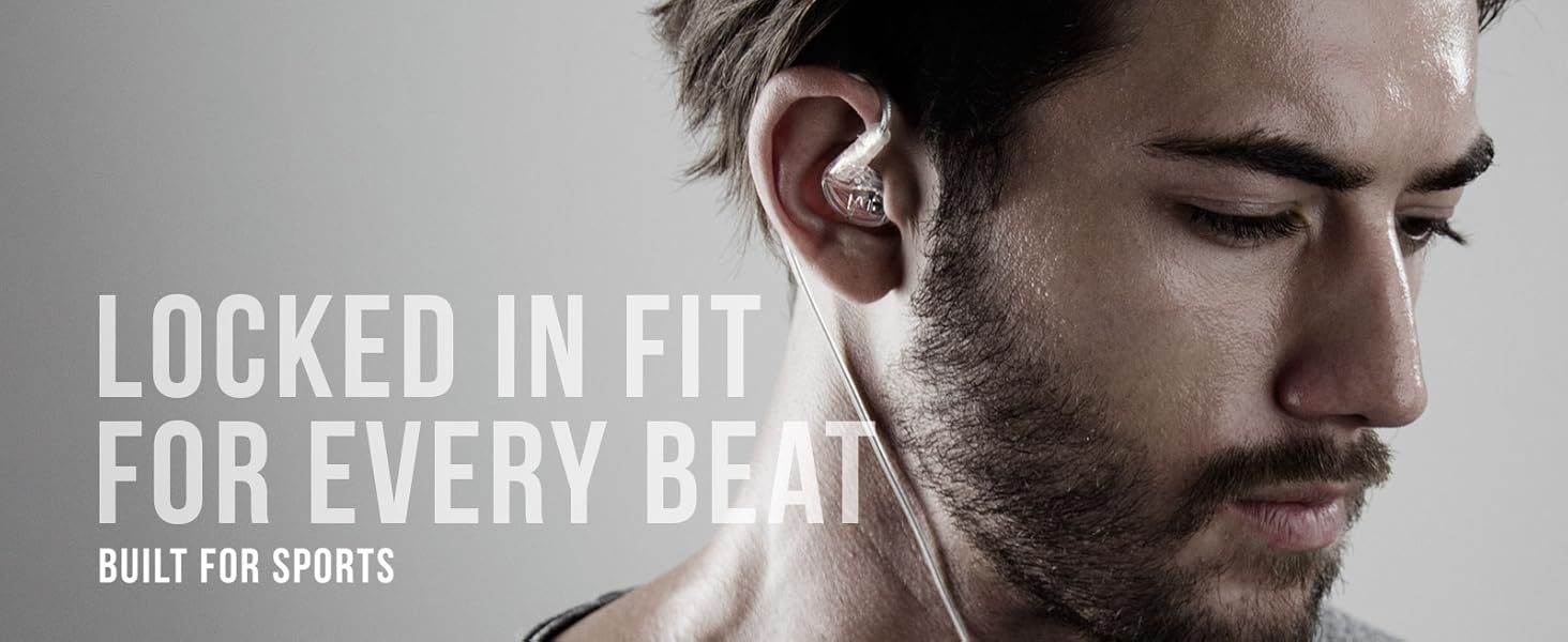 M6 In-Ear Sports Headset with Memory Wire and 3-button Remote