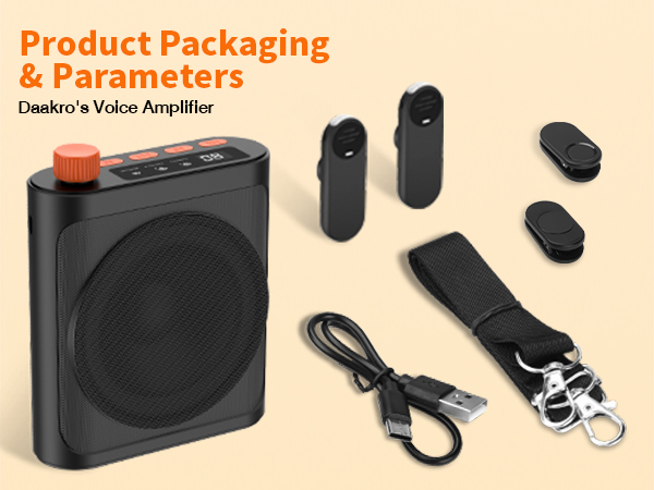 Daakro Wireless Voice Amplifier for Teachers Classroom Speech/Tour Guides/Coaches Yoga Fitness