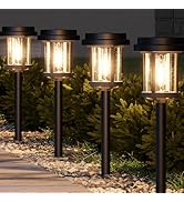 XMCOSY+ Solar Pathway Lights Outdoor, 20 LM LED Solar Garden Lights Seeded Glass, Waterproof IP65...