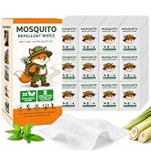 80 Count Mosquito Defense Wipes, Individually Wrapped Outdoor Bug Wipes, Fresh and Non-Greasy, DE...