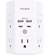 Multi Plug Outlet, Surge Protector, 5 Outlet Extender with 4 USB Charging Ports (2 USB C), USB Wa...