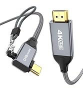 OHBUYAGN 90 Dergee USB C to HDMI Cable 4K@60Hz High-Speed Type C to HDMI 2.0 Braided Cord,Thunder...