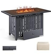 Devoko 43 inch Propane Gas Fire Pit Table Outdoor 50,000 BTU Auto lgnition Patio Propane Gas Fire...