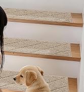 COSY HOMEER Edging Stair Treads Non-Slip Carpet Mat 28inX9in Indoor Stair Runners for Wooden Step...