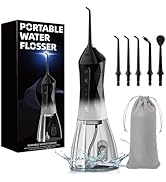 Water Dental Flosser Teeth Pick: Portable Cordless Oral Irrigator 320ML Rechargeable Travel Irrig...