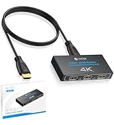 eSynic Portable HDMI Splitter 1 in 3 Out [Only Mirror Mode-No Extend Mode] 4K@30HZ HDMI Audio Con...