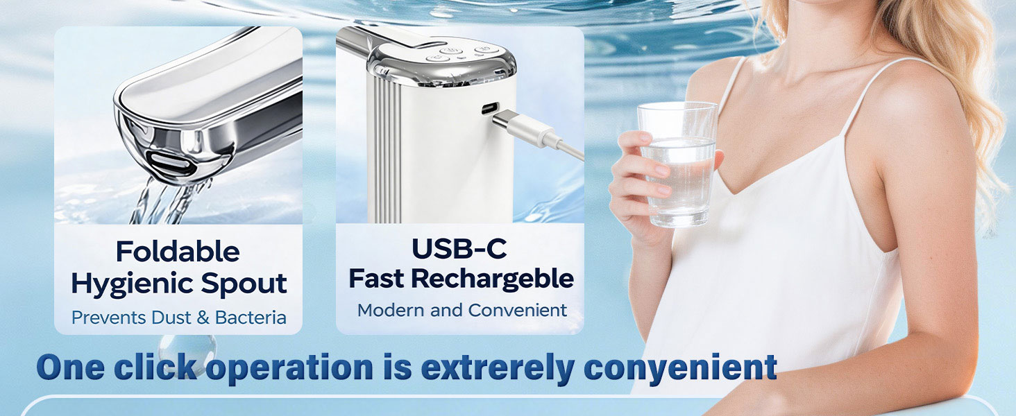 Foldable water bottle pump