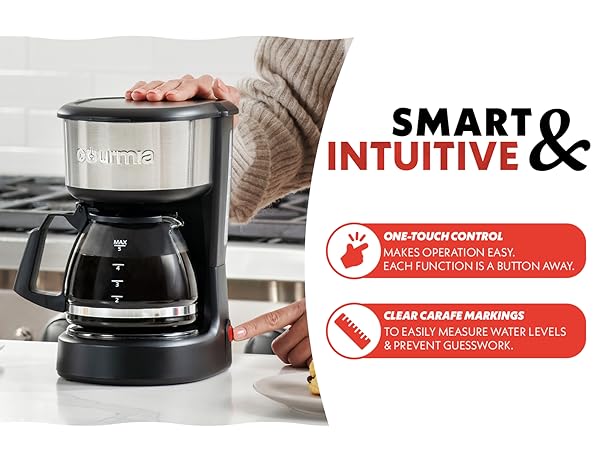 Intuitive Coffee Maker Make up to 5 Cups!