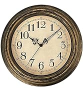 Plumeet Retro Wall Clock, 12'' Non Ticking Classic Silent Vintage Wall Clocks Decorative Kitchen ...