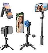Magnetic Mini Selfie Stick for iPhone, 4 in 1 Portable Pocket Size Tripod for iPhone MagSafe/Andr...