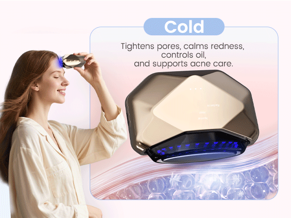 LULUROSE Facial Massager with Cold Heat Light Vibrating for Face