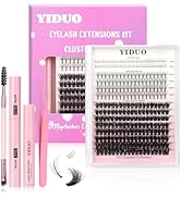 YIDUO Lashes Clusters Kit with Spikes Natural Wispy C-Curl Volume Studio Effect Individual Extens...