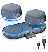 Dual Bluetooth Speaker Set with Magnetic Base &amp; Phone Stand - TWS Stereo Sound, 10H Playtime, 3H ...