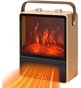 TEMPWARE Electric Fireplace Heater, 1500W Portable Space Heater, Fireplace with Realistic 3D Flam...
