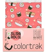 Colortrak Sushi House Pop-up Foil W/Dispenser (400 Count), Pre-cut Sheets, Non-Slip Embossed Text...
