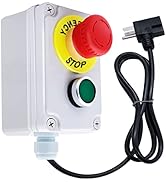 mxuteuk Waterproof Motor On/Off Switch for Table Saw Safety Switch Power Tool Switch with Emergen...