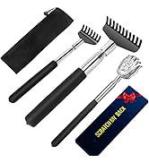 Back Scratcher Set with 3 Styles - OverSize/Bear Claw/ Rake Portable Telescoping Massage Tool - G...