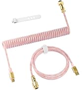C03 Custom Coiled Keyboard Cable for Gaming Keyboard,Detachable Double Sleeve Starlight Nylon Bra...
