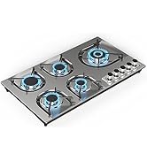 Propane Gas Cooktop 5 Burners, 36 inch Gas Stove Top, Nafewin Built-in Stainless Steel Gas Cookto...