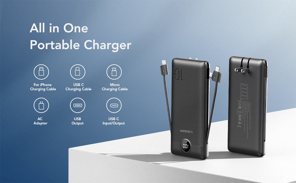 All in one portable charger