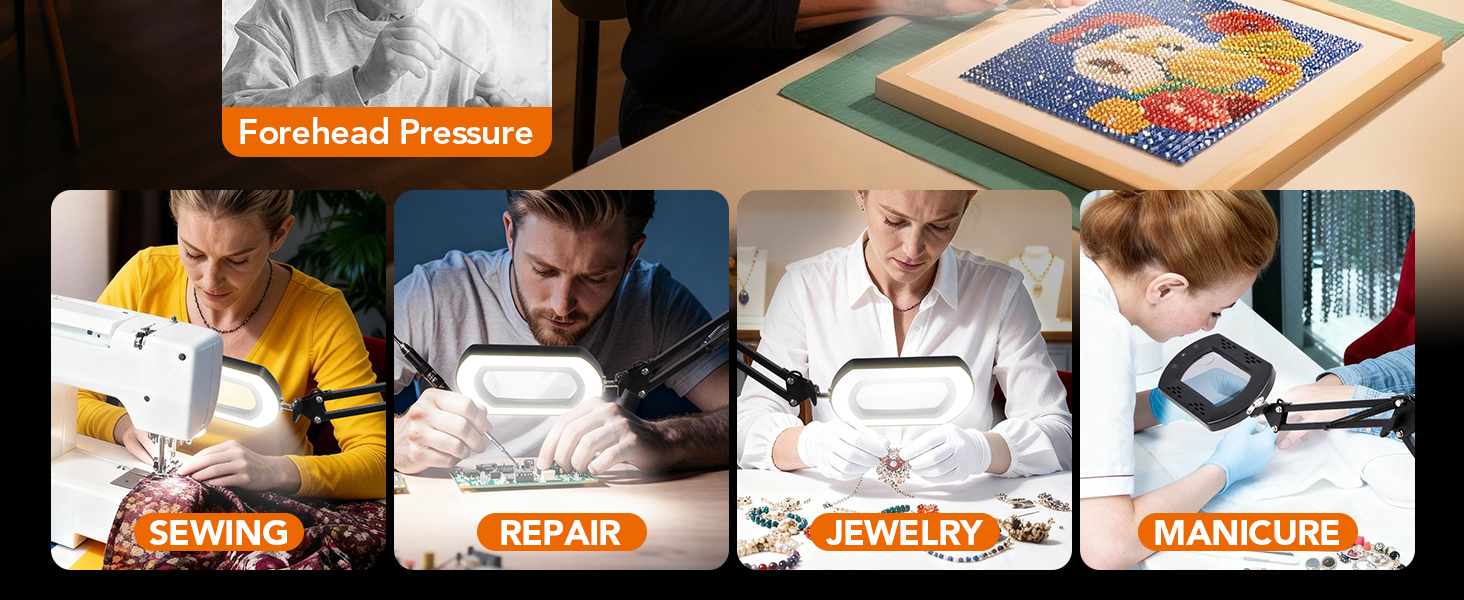 lighted magnifying glass with stand