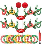 Uniqhia Inflatable Reindeer Antler Ring Toss Game, 2023 Christmas Games Ring Toss for Christmas P...