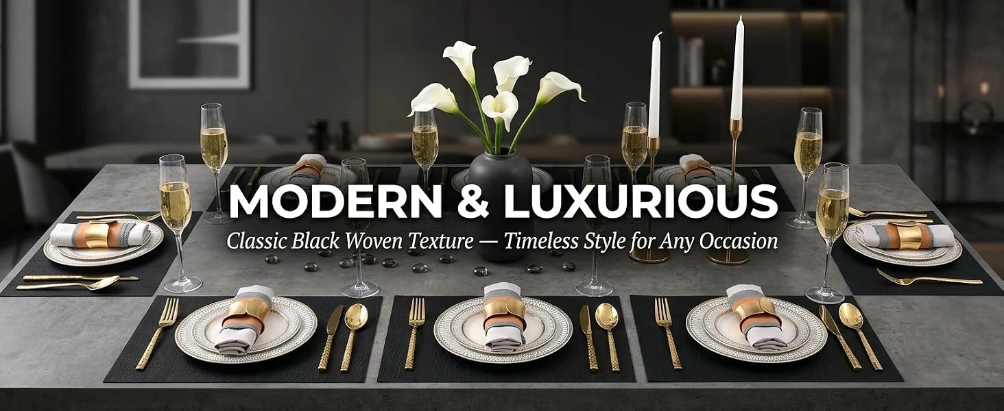 black placemats