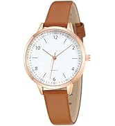 TWOPTION Women's Dainty Analog Leather Dress Watch for Small Wrists, Ladies Waterproof Watches fo...
