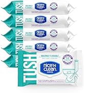Nice 'N Clean SecureFLUSH Flushable Wet Wipes (42 Count - 6 Packs) | Moist Toilet Tissue with Moi...