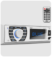 Pyle Bluetooth Marine Receiver Stereo - 12v Single DIN Style Boat In dash Radio Receiver System