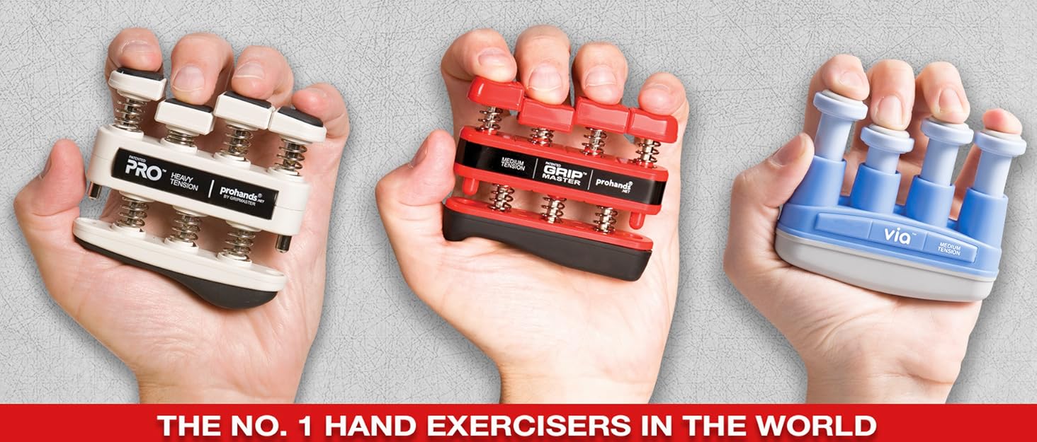 prohands gripmaster hand and finger exercisers grip strength trainers pro grip rehab medical via