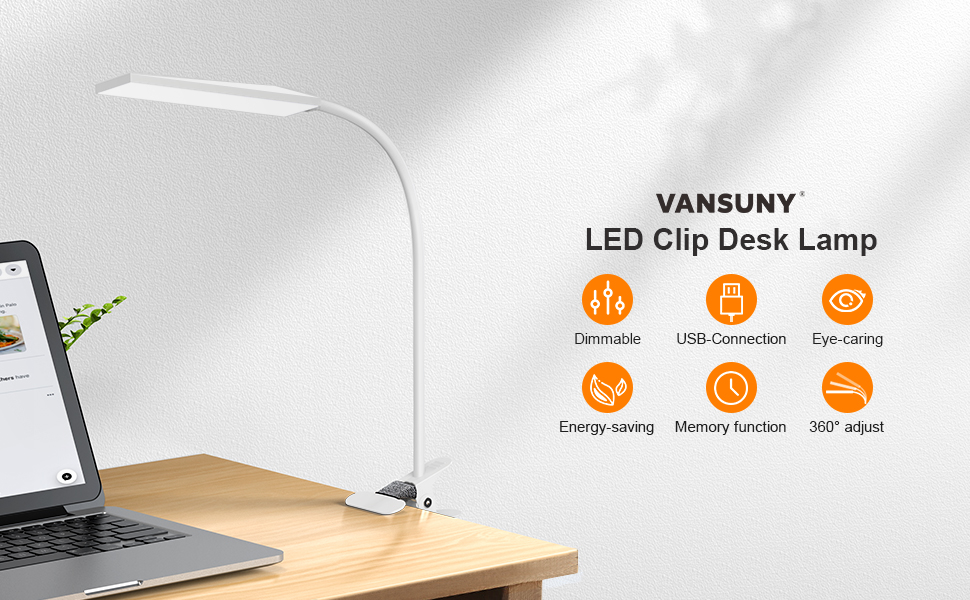 VANSUNY LED Clip Desk Lamp