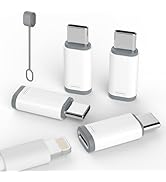 4 Pack Lightning to USB C Adapter for iPhone 15/16 Pro/16 Pro Max/Plus,Samsung S24,iPad Air,Ninte...