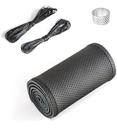 Icyfond Genuine Leather Steering Wheel Cover, Stitch On Wrap for Steering Wheel up to Diameter 15...