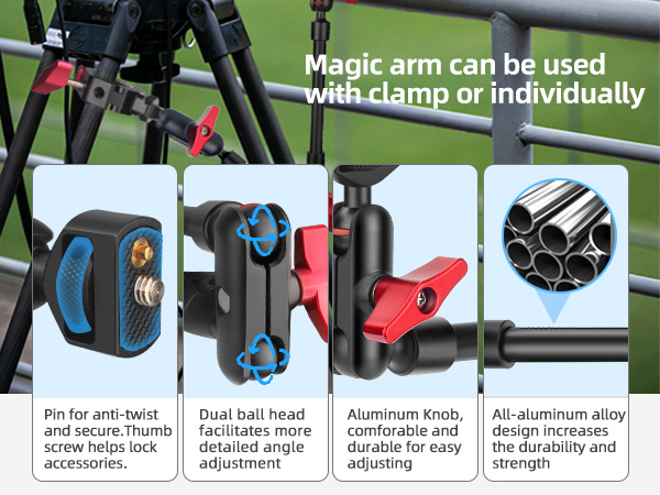 Hemmotop 22in Magic Arm with Clamp, Long Articulating Arm Camera Mount, Adjustable Phone Mount
