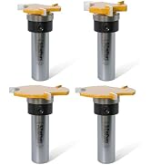 Fivepears 4 Pcs Top Bearing Slot Cutter Router Bit 1/2 inch Shank 1-3/4, 1-1/4, 1-3/4 inch Cuttin...