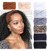 Kachanaa 8 Packs Large Wide Headbands for Women's Hair,Non Slip Soft African Bandeau Hair Bands M...