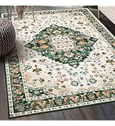 Amearea Vintage Design Area Rugs for Living Room, 4x6 Machine Washable Floral Collection Traditio...