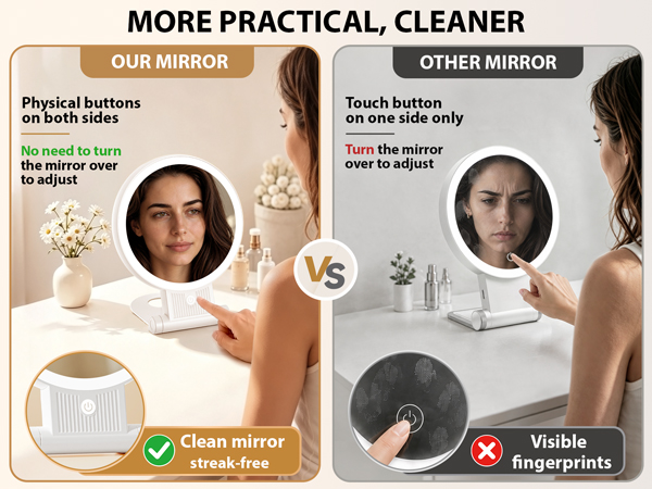 Featuring smart double-sided touch button for easy light adjustment