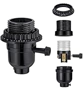 UL Listed E26 Light Socket, Threaded Lamp Socket Replacement with ON/Off Switch Medium Base Lamp ...