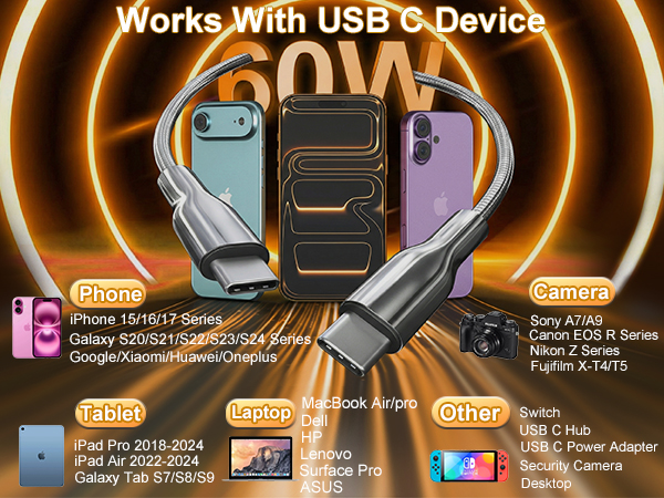 stainless steel usbc cord