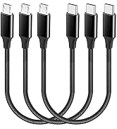 UCEC 3PCS Short USB-C to USB Cable, Braided Type-C Cable, Compatible With: Tablet, Camera, Speake...