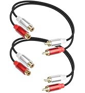 YANBORONSN 2 RCA Male to 2 RCA Female Audio Cables,2 RCA Stereo Short Audio Cable,for DVD,Subwoof...