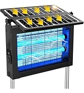Solar Bug Zapper Outdoor, 4500V Solar Mosquito Zapper with Dual Solar Panels, 1/2 Acre Coverage C...