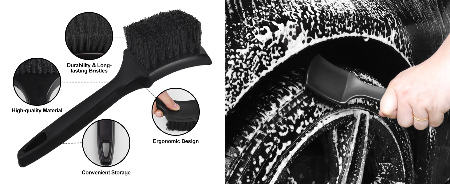 car tire brush wheel cleaning kit car detailing supplies chemical guys wheel brush