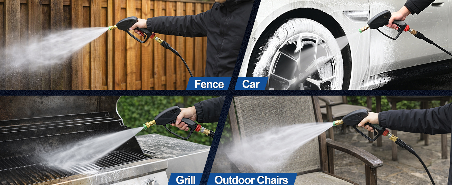 Short Pressure Washer Gun for Patio Clean,Various Cleaning Occasions