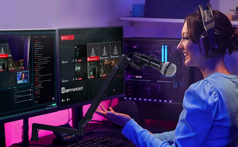 low profile microphone boom arm