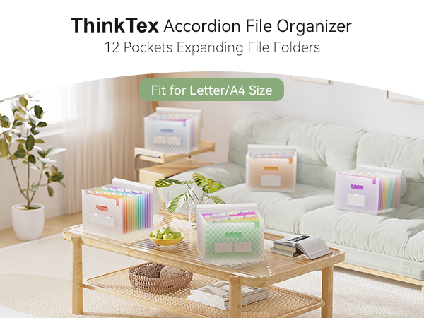 ThinkTex Accordion File Organizer, 12 - Pocket